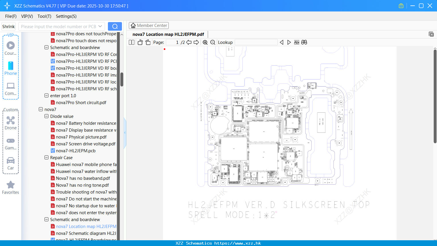 Huawei Nova7 Location Map HL2JEFPM